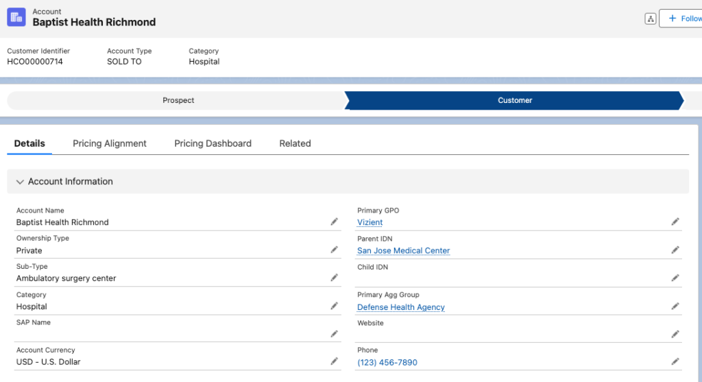 example of how a hospital is aligned to an IDN, GPO and Agg Group